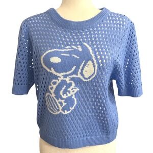Peanuts Blue Snoopy Knit Top